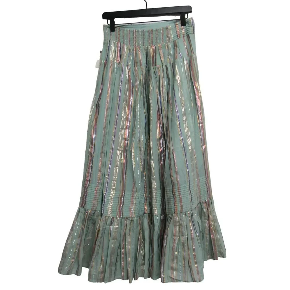 NEW Anthropologie Women Small Audriana Shimmer Maxi Skirt - Picture 5 of 6